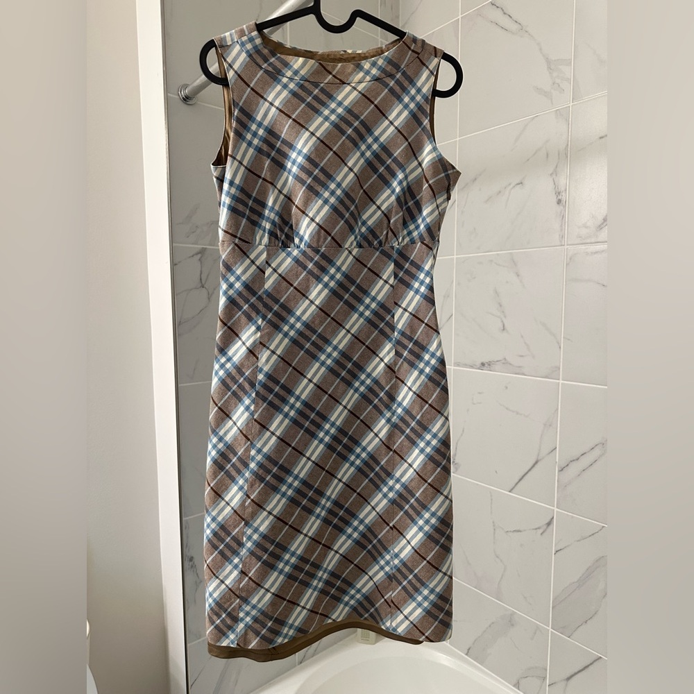 Vintage Burberry Blue Label Plaid Sleeveless Dress
